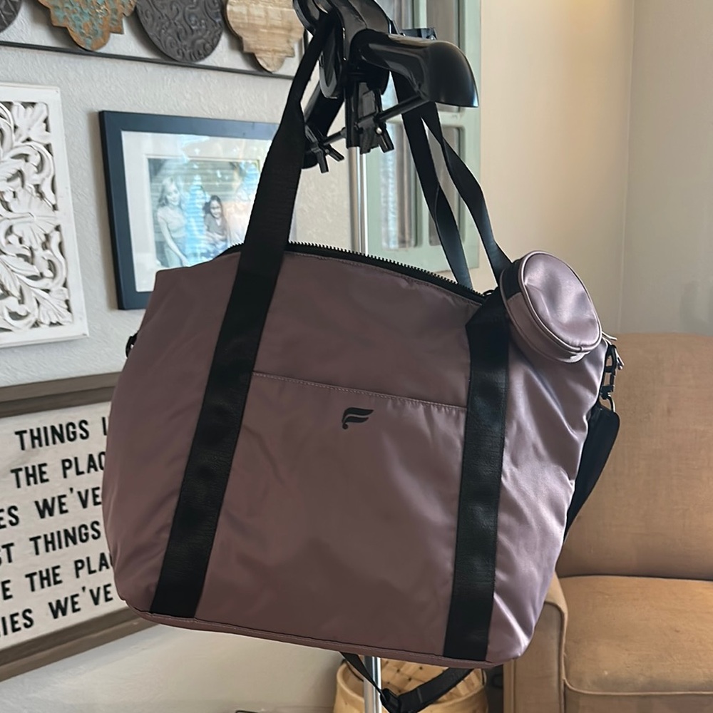 Fabletics Purple and Black Travel Bag